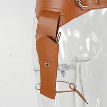1pc Vintage PU Leather Waist & Leg Double Pocket Strap Accessory, Medieval Renaissance Cosplay Prop, Halloween Western Style Stage Performance Costume Belt With Storage Pouch, Western Cowboy Outfit Accessory - ZSJ - View 4