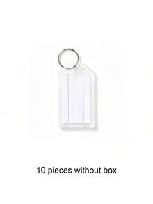 Plastic Keychains, 20 Pieces Per Box Or 10 Pieces Per Pack, Equipped With Storage Boxes, Key Rings And Label Windows, Available In 5 Colors. - Multicolor - View 12