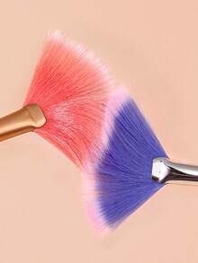 Conjunto de Pincéis Iluminadores em Formato de Leque,Cerdas Ultrafinas em Formato de Leque para Iluminação Precisa das Bochechas,Blush Suave & Contorno Leve - Multicolorido - Visão 7