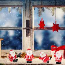 2pcs Christmas Mini Decorations, Mini Santa Claus Resin Figurines, Christmas Party Decor Supplies (Random Color) - Multicolor - View 10