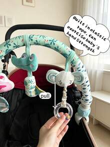 BBSKY 1pc Baby Stroller Hanging Toy, Built-In Music Box, Hasselblad Lens, Wind Chime, BB Call, Elastic Rope, Colorful Pearl Bell, Multi-Sensory Enlightenment Toy For Infants, Suitable As Newborn Gift - Multicolor - View 4