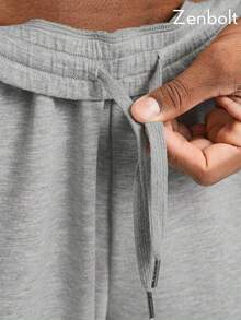 Zenbolt Minimalist Wide Leg Jogger Trousers, Elastic Drawstring Waist, Simple Side Pockets,Soft Draped Fabric, Loose Silhouette For Daily Looks - Grey - View 5