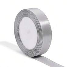 1 Rollo de Cinta de Satén de Poliéster para Cajas de Regalo, Cajas de Caramelos, Decoración de Flores, Material DIY de Rosas Hechas a Mano, Cinta para Envolver Regalos de Vacaciones (Teñida a Máquina, Ligera Diferencia de Color) - gris - Ver 7