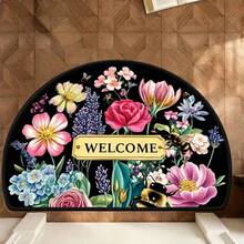 1pc Vibrant Bohemian Mandala Entrance Mat - Washable, Lightweight Durable Polyester Doormat, Colorful Semi-Circle Design, Suitable For Indoor/Outdoor Use, Entrance Mat | Bohemian Style Mat | Washable Mat, Washable Area Rug, Home Decor Carpet - Multicolor - View 7