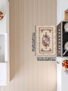 DAJIANG 1pc Red Rose Wavy Scalloped Edge Long Runner Rug, Suitable For Bathroom, Kitchen, Outdoor, Hallway, Bedroom, Living Room, Machine Washable Easy To Clean Non-Slip Entry Mat, Bedroom Decor Carpet Accessory - Multicolor - View 14