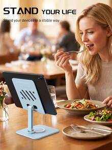 CyberDyer Giá đỡ máy tính bảng để bàn, phụ kiện máy đọc sách gấp gọn, phù hợp cho thiết bị 4.7-13 inch, giá đỡ gấp gọn di động, phù hợp cho văn phòng và nhà bếp - Nhiều màu - Xem 4