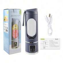 Tragbarer USB-Ladebetriebener Mixer Und Hand-Entsafter, Leicht Zu Reinigen, Ideal Für Smoothies, Milchshakes Und Frische Fruchtgetränke, Mit Digitalanzeige, Perfekt Für Zu Hause, Im Büro Und Auf Reisen - Violett - Übersicht 1
