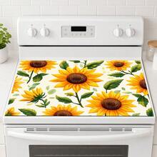 1pc Sunflower Print Kitchen Countertop Mat, Absorbent Quick-Drying Non-Slip Diatom Mud Drain Mat, Coffee Machine Mat, Dish Drying Mat, Country Style Kitchen Decor - Multicolor - View 3