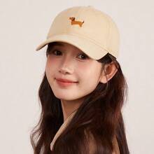 1件休閒刺繡狗圖案裝飾棒球帽，可調節式帽帶，適合四季穿著，男女通用 - 彩色 - 查看 6