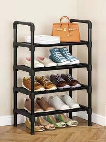 2-6 Tier Shoe Rack, Holds 2 Pairs Per Shelf, Durable Metal Shoe Rack, Small Stackable Shoe Rack, Suitable For Room/Bedroom/Living Room/Shoe Storage - Black - View 16