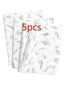 5/15/25/35 Sheets White Background Light Gray Line Drawing Plant Pattern Thin Paper, Suitable For DIY Crafts, Party Gifts, Bouquet Wrapping, Clothing Packaging And Birthday Gift Decoration - Light Gray Line Art Plants On White Background - View 9