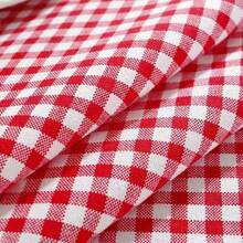 1pc, Polyester Tablecloth, Gingham Checked , Plaid Material Red And White Buffalo Check - 52 Inches Wide - Red and White Checkered - View 9