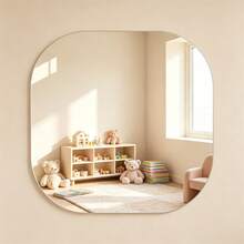 1pc30cm Frameless Self-Adhesive Acrylic Mirror Wall Sticker, Vertical Round Wall-Mounted Mirror, Kids Room Decorative Mirror, Home Decoration Supplies - Silver - View 1