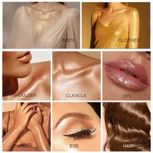 SAM SUGAR Fine Shimmer Brightening Contour Highlighter Powder, Riasan Panggung Tahan Keringat dan Tahan Lama, Semprotan Tubuh Berkilau - MultiWarna - View 9