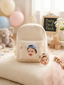 Custom Baby Photo Face Stickers,Assorted Hat Portrait Cutout Stickers,Knit Bucket Cap Bow Hat Stickers For Birthday Party DIY Decor,Birthday Gift - Multicolor - View 5
