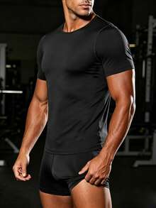 ARUNOW Chandal para hombres - Conjunto de sudadera y pantalón corto de deporte - Negro - Ver 5