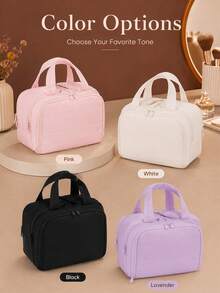Multi-Functional Extra Large Capacity 4-Compartment Makeup Bag, Portable Travel Cosmetic Organizer Bag That Fits In Suitcase - 4-opening Makeup Organizer Bag - View 9