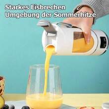 Tragbarer USB-Ladebetriebener Mixer Und Hand-Entsafter, Leicht Zu Reinigen, Ideal Für Smoothies, Milchshakes Und Frische Fruchtgetränke, Mit Digitalanzeige, Perfekt Für Zu Hause, Im Büro Und Auf Reisen - Weiss - Übersicht 5