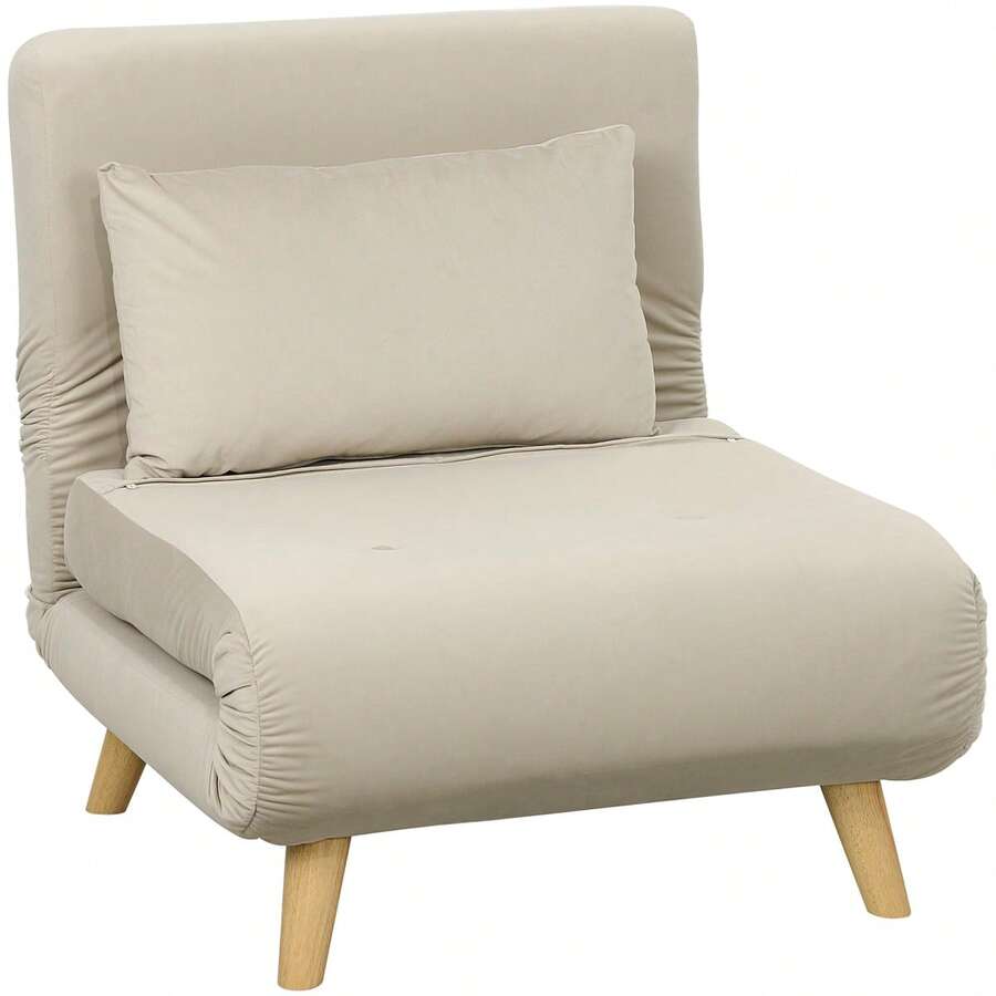 Massage Chair - Beige + Velvet + 1 Seat - View 1