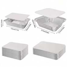 20/50Pcs Reusable Aluminum Foil Pans With Lids Food Containers - For Baking Cakes, Brownies, Bread, Meatloaf, Lasagna Or Bento Boxes - Multicolor - View 4