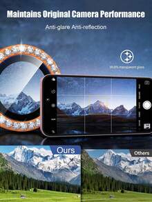1pc Orange Lens Protector Ring/Case Compatible With IPhone 17, Tempered Glass [Scratch-Resistant] Metal Single Ring Camera Screen Protector Lens Film Lens Cover Lens Protector Ring, Compatible With IPhone Ultra/18 Pro Max/18 Pro/18/17e/17 Pro Max/17 Pro/17 Air/17/16e/16 Pro Max/16 Pro/16 Plus/16/15 Pro Max/15 Pro/15 Plus/15/14/13/12 And Other Models - Orange - View 7