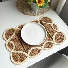 1/2/4/6 Pieces Of Retro Lace Edged Oval Paper Woven Placemats, Anti Slip Breathable Table Mats, Rural Style Home Dining Table Decoration Accessories, Suitable For Kitchen, Home And Party Decoration, With Multiple Colors To Choose From - Multicolor - View 27