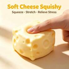 1pc Cheese Shaped Squishy Stress Relief Toy, One Size, Random Color, Soft Slow Rebound Squeeze Toy, Relieve Anxiety And Stress, Portable Office Desk Decompression Toy, Pocket Size Sensory Squishy, Suitable For Adults, Teenagers, Students Gift - Multicolor - View 3