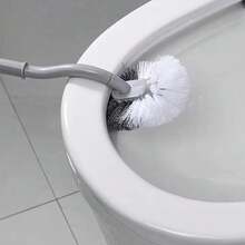 Set di 4 spazzole per WC curve, testina angolata a forma di S per la pulizia degli angoli difficili da raggiungere, manico lungo in plastica, setole resistenti per il WC - 4 pezzi - Visualizzare 3