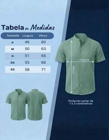 Men's Short Sleeve Shirt With Priest Collar, Premium Quality, Light And Fresh Fabric, Easy To Iron, Summer , End Of Year And Beach - 青檸色 - 查看 4