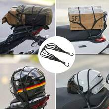 1/2pcs Motorcycle Bicycle Elastic Bungee Cord, Helmet Net Strap, Black Mesh Luggage Storage Organizer Strap - Multicolor - View 4