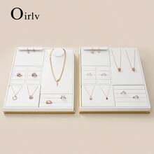 Oirlv Luxury Jewelry Display Stand PU Leather With Glossy Finish For Rings, Earrings, Necklaces, And Other Jewelry Display Props - White - View 6
