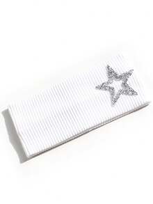 1pc Women's Rhinestone Pentagram Ribbed Solid Color Casual Outdoor Headband, Fashionable Versatile Daily Street Hair Accessory - Multicolor - View 16
