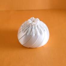 Novel Cute Bun-Shaped Twist Stress Relief Toy, 3D Printed Wrinkled Dumpling, Stretchable, Girly Style, Portable - White - View 1