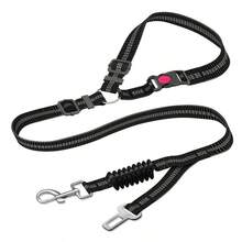 1 Multi-Functional Pet Car Seat Belt, Two Ways To Protect Your Pet's, Can Also Be Used As A Leash, Adjustable Length, Elastic Rope To Prevent Sudden Pulling, Outdoor Dog Leash - A - View 9