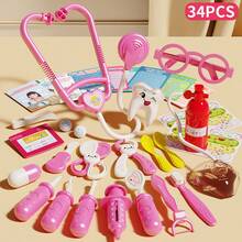 Set Mainan Peran Dokter Anak 34/35/42/48/52pcs, Perlengkapan Medis Peran Dokter dengan Stetoskop Realistis, Simulasi Injeksi dan Pemeriksaan Medis oleh Perawat, Set Permainan Edukatif, Hadiah Sempurna untuk Halloween dan Natal - MultiWarna - View 11