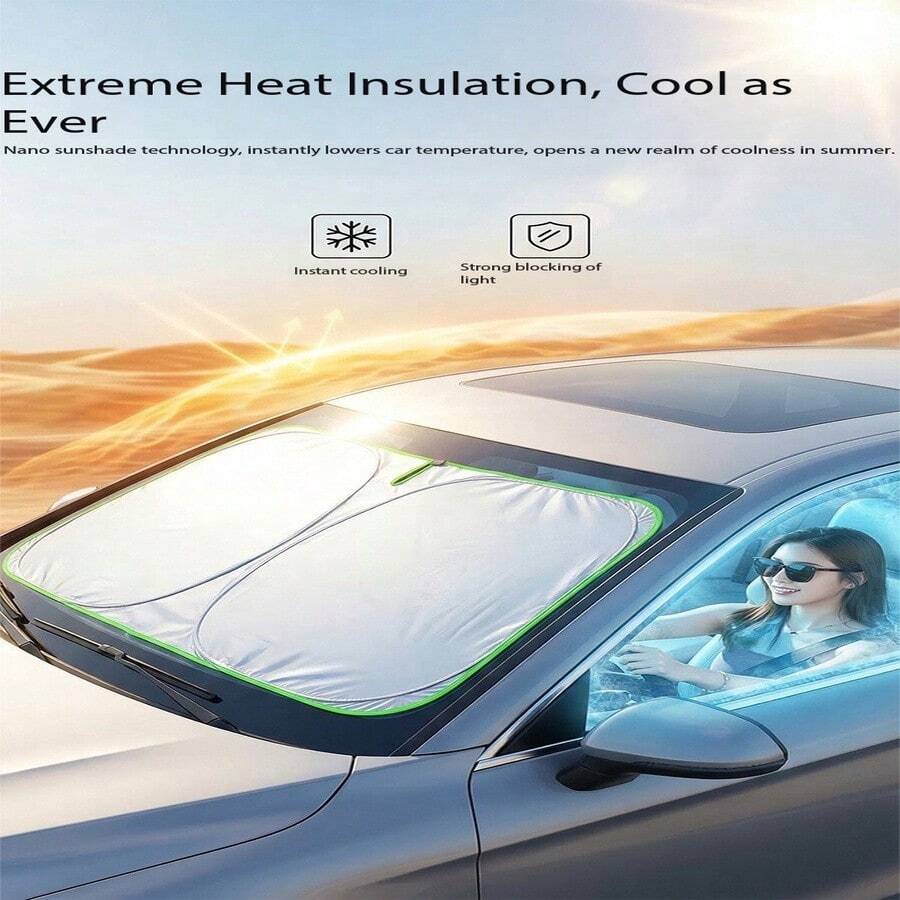 Car Sun Shade, Heat Insulation Sun Curtain, Front Windshield Sunshade, Car Window Sunshade, Universal For Off-Road Vehicles, Heat Reflective Sunshade With Double Layer Insulation, Foldable Sun Protection Cover For UV Protection And Interior Cooling