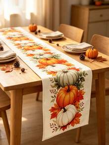 Taplak Meja & Daun Maple Musim Gugur, Taplak Meja Makan Tekstur Linen Musim Panen, Dekorasi Restoran Gaya Rumah Pertanian Thanksgiving, Dekorasi Meja Pesta Dapur Rumah Musiman - Berbagai gaya - View 6