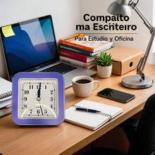 Unisex Estilo Práctico para Dormitorio y Oficina Reloj de Mesa - Púrpura - Ver 2