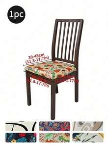 Waterproof Stretch Printed Dining Chair Slipcover, Machine Washable Removable Elastic Cover With Drawstring, Universal Milk Fiber Furniture Protector, Stain Resistant Anti-Scratch For Kitchen, Office & Pet Friendly Homes - Multicolor - View 13