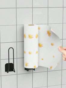 1pc Wall Mounted Paper Towel Holder Bathroom Storage Rack Stainless Steel Sponge Holder Wall Mounted Cling Film Shelf Holder Kitchen Sink Accessories,Suitable For Kitchen Bathroom Living Room - Multicolor - View 4