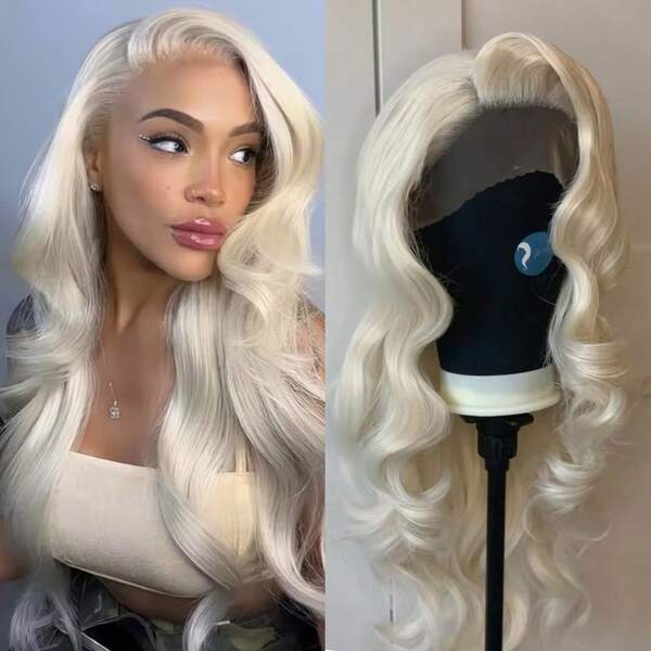 Blonde Lace Front Wig, Synthetic 13x4 Lace Front Wig Body Wave, Blonde Lace Frontal Wig For Women Glueless Daily Use 26 Inch