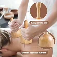 1pc Wooden Roller Massager Set, Manual Wooden Massage Tool, Body Massager - Yellow - View 5