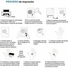 Papel para Tatuajes Temporales, A4, 10 Hojas, Compatible con Impresoras de Inyección de Tinta, Resistente al Agua - 1 - Ver 6