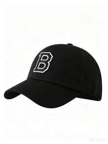 1pc Solid Color Open Back Ponytail Baseball Cap With26 Letters, Women Fashion Sports Sun Hat ForOutdoor UV Protection - Black Label - Black Ponytail Hat - View 31