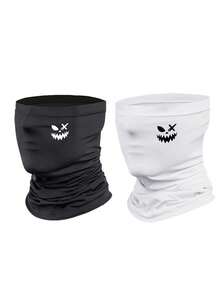 Balaclava Unissex Multicolorida com Estampa de Letra "Smile" Estilo Graffiti Punk, Máscara Facial Completa, Adequada para Ciclismo, Esqui, Caminhada, Pesca e Outros Esportes ao Ar Livre, À Prova de Vento, Melhor Presente de Natal e Halloween - Multicolorido 1 - Visão 3