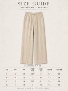 Loose Fit Women's Long Wide Leg Pants With Adjustable Drawstring, Suitable For Beach Vacation And Daily Comfortable Wear - Apricot - View 6
