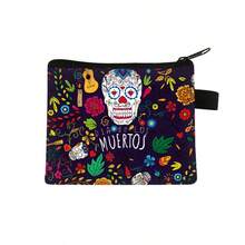 Túi đựng phụ kiện hút thuốc phong cách Halloween sáng tạo, ví đựng xu nhỏ cầm tay, túi đựng phụ kiện in họa tiết Halloween, quà tặng lễ hội Halloween! - Kiểu khóa kéo - Xem 6