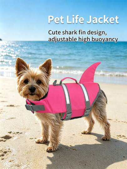 Metglad Pet Swimsuit Life Jacket With Reflective Strip - Adjustable High Visibility Vest, High Buoyancy Tear-Resistant Dog Swimsuit, Suitable For Small, Medium And Large Dogs