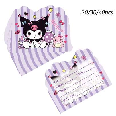 Hasbro 20/30/40pcs Kurumi Birthday Invitation Cards, Kurumi Party Decorations, Kurumi Party Supples,Kurumi Invitation Cards