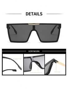 Verywork 1pc Fashion Shield Brand Design Women's Sunglasses, Comes With Storage Case And Cleaning Cloth, Suitable For Daily Commute, Travel, Beach, City Street Photography, Date Outfit And More - Multicolor - View 3